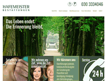 Tablet Screenshot of hafemeister-bestattungen.de